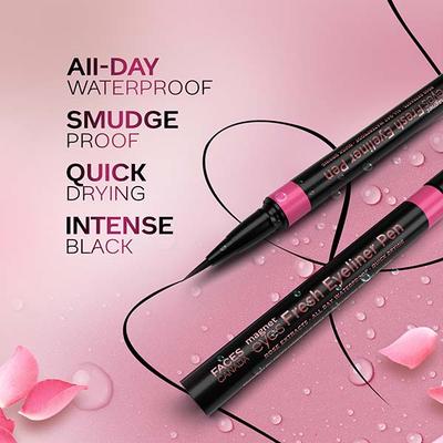 Faces Canada Magneteyes Fresh Eyeliner Pen - Black, All - Day Waterproof & Smudgeproof 1 ml - Eyeliners