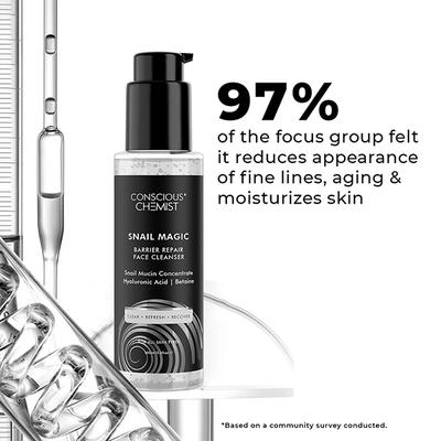 Conscious Chemist Snail Magic Mucin Repair Low Ph Gel Cleanser With Korean Snail Mucin Concentrate 100ml - Face Wash & Cleansers