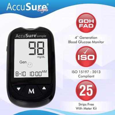 AccuSure Simple Glucose Meter Only - Blood Glucose Monitors/Strips