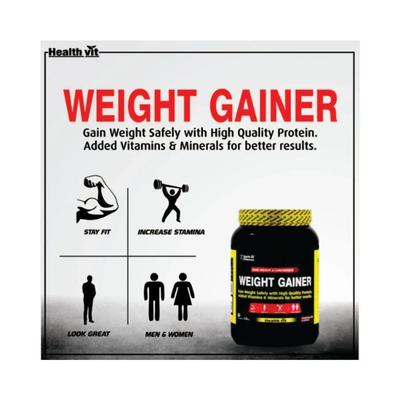 Healthvit Fitness Weight Gainer, Chocolate Flavor 1KG-2.2lBS 1000 gm - General Health