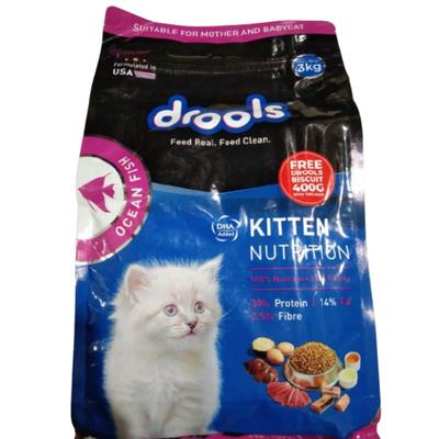 Drools Kitten Nutrition Pet Food For Cats - Ocean Fish 3 kg (With Free Drools Biscuit 400 gm With This Pack) - Petfood