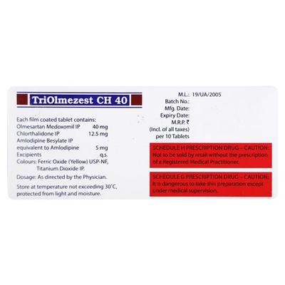 TRIOLMEZEST CH 40mg Tablet 10's - Hypertension-Ana