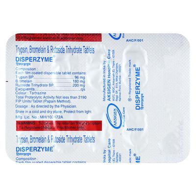 Disperzyme Tablet 10'S - Pain relief-Ant
