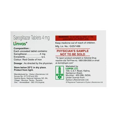 LINVAS 4mg Tablet 10's - Diabetes-Ant