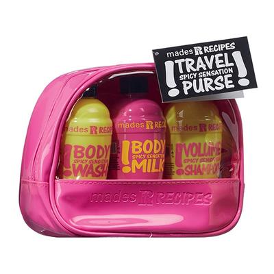 MADES Recipes Spicy Sensation Travel Purse (Body wash 100ml + Body milk 100ml + Shampoo 100ml) 300 ml - Shampoos