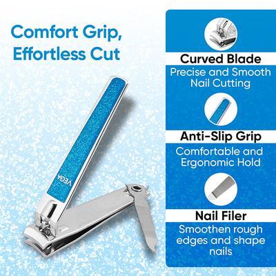 Vega Large Nail Clipper, Colour May Vary (VC2LNC-02) 2's - Nail Care
