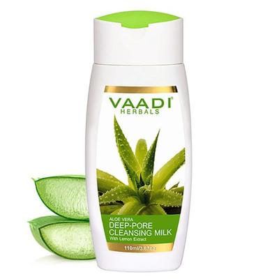 Vaadi Herbals Deep-Pore Cleansing Milk - Aloe Vera 110 ml - Face Wash & Cleansers