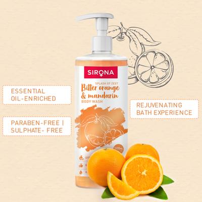Sirona Body Wash - Bitter Orange & Mandarin 500 ml - Shower Gels & Body Wash