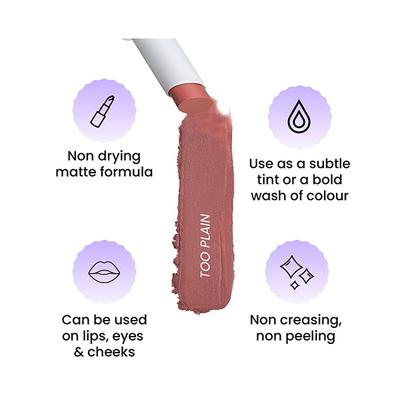 FAE Beauty Pale Pink Nude Buildable Matte Lipstick Shade Too Plain 3.5 gm - Lipsticks