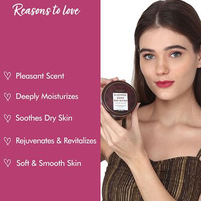 The Love Co. Black Rose & Oud Body Butter - 48 Hour Intense Hydrating Shea Body Butter - Deep Moisturization for Winters With Pure Shea Butter for Nourishing Essential Body Care 200 gm - Body Butter