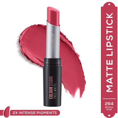 Chambor Tres Matte Lipstick Lasting Bold Pigment With SPF 30 N 264 Bedina Rose 3.2 gm - Lipsticks