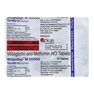WITANTHYL M 500mg Tablet 15's - Diabetes-Ant