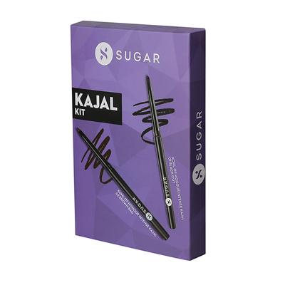 SUGAR Cosmetics Kohl Of Honour Intense Kajal 01 Black Out (Black)+Kohl Of Honour Intense Kajal - 02 Brown Bag (Chocolate Brown) 50 gm - Kajal & Kohls