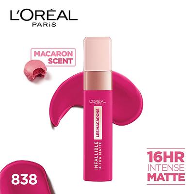 L'Oreal Paris Infallible Ultra Matte Liquid Lipstick, Les Macarons, 838 Berry Cherie 5 ml - Liquid Lipsticks