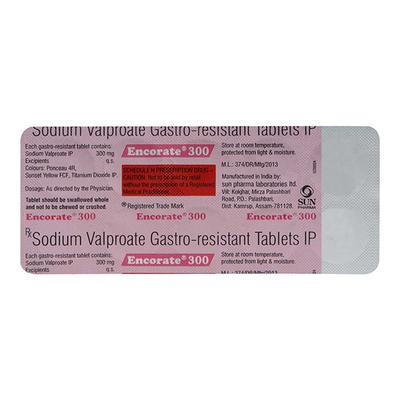 Encorate 300mg Tablet 10'S - Epilepsy/Convulsion-Ant