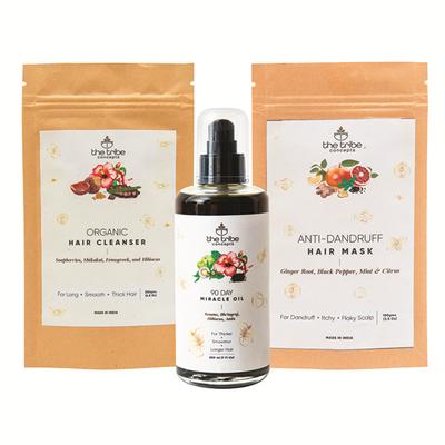 The Tribe Concepts Anti-Dandruff Treatment Kit/without Steel Tin 520 gm - Hair Masks & Packs
