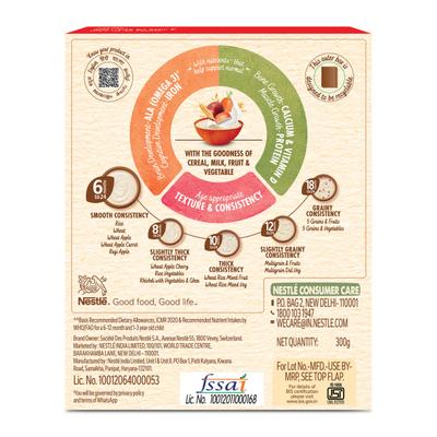 Nestle Cerelac Baby Food Cereal No Refined Sugar No Preservatives - Wheat Apple Carrot (For 6 to 24 Months Baby) 300 g - Baby And Infant Supplements