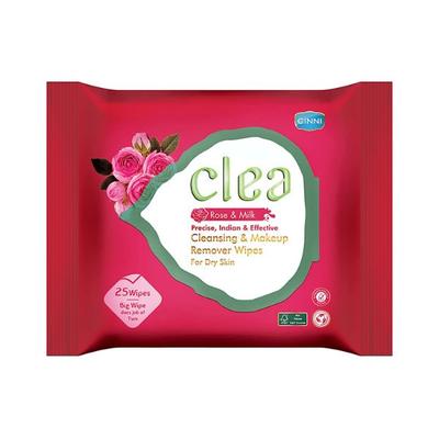 Clea Cleansing & Makeup Remover Wet Wipes (Rose & Milk) (25's Wipes/Pack) 1's - Make Up Removers