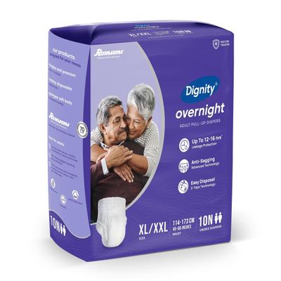 Dignity Overnight Pull Ups Adult Diapers (XL - XXL) (45 - 68 Inch) 10's - Adult Diapers & Pads