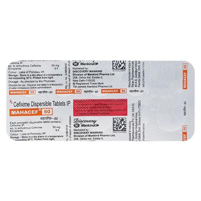 Mahacef 50mg Tablet 10'S - Bacterial Infections-Cep