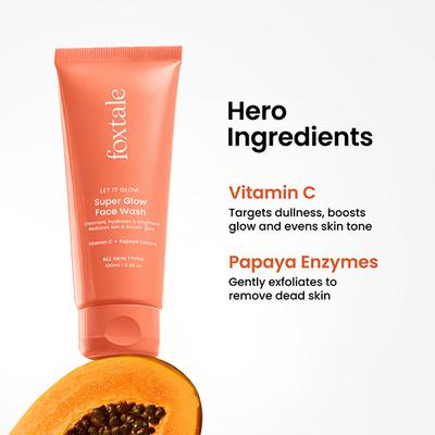 Foxtale Super Glow Face Wash, Reduces Tan, Boosts Glow 100 ml - Face Wash & Cleansers