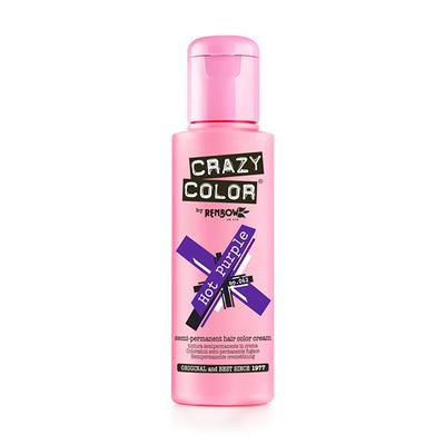 Crazy Color Semi-Permanent Hair Color Cream - Hot Purple 100 ml - Crème