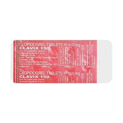 Clavix 150mg Tablet 10'S - Blood Clot-Ant