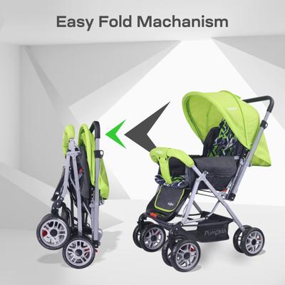 Kiddie Kingdom Stroller Stroller - Black & Green 1's - Baby Safety