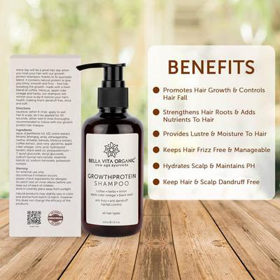 Bella Vita Organic Growth Protein Conditioning Shampoo Anti Frizz 225 ml - Shampoos