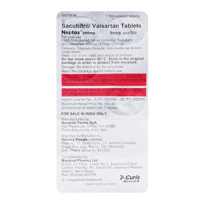 NEPTAZ 200mg Tablet 7's - Heart Failure-Ang