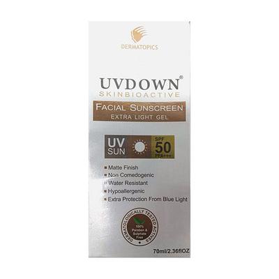 UV DOWN SKIN BIOACTIVE FACIAL SUNSCREEN EXTRA LIGHT UV SUN SPF 50 PFA +++ Gel 70ml - Sun Protectors-Emo