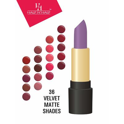 Half N Half Velvet Matte Texture Lipstick My Colour, Love Midnight - Purple 3.8gm - Lipsticks