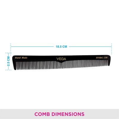 Vega General Grooming Hair Comb for Men and Women, Black (VC2HMBC-110) 2's - Hair Combs