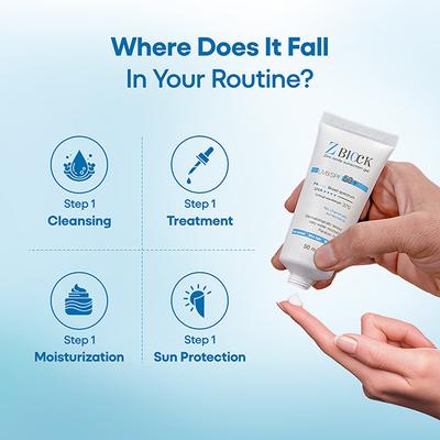 Z BLOCK UVB SPF 50+ PA+++ Sunscreen Gel 50ml - Sunscreen Preparations-Oth