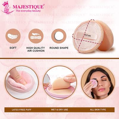 Majestique Ultra Soft Makeup Powder Puff for Applying Makeup Product - Multicolor 1's - Sponges & Applicators