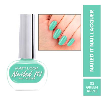 Matt Look Nailed It Nail Polish, Chip Free, Quick Dry, Longer Stay, Highly Pigmented Lacquer, Natural Finish , Mint Candy 01 10 ml - Nail Polish