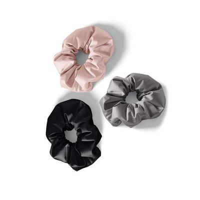 Mueras Silk Satin Scrunchies - Grey, Rose Gold and Black 3's - Hair Clips/Bands