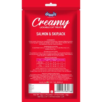 Drools Creamy Lickable Cat Treats - Salmon & Skipjack (Buy 4 Get 1) 1's - Petfood
