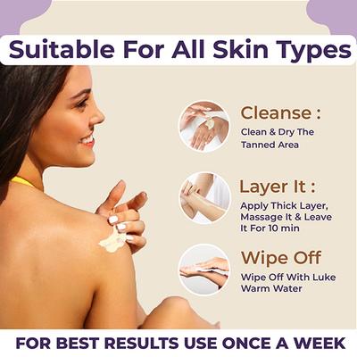 Sanfe Detan Body Cream Instalite Detan Wipe Off 1 Tone Brighter In 10 Mintues 200 gm - Intimate Hygiene