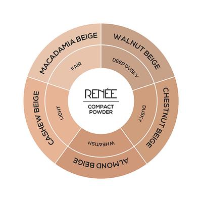 RENEE Face Base Compact - Walnut Beige 9 gm - Compact Powder
