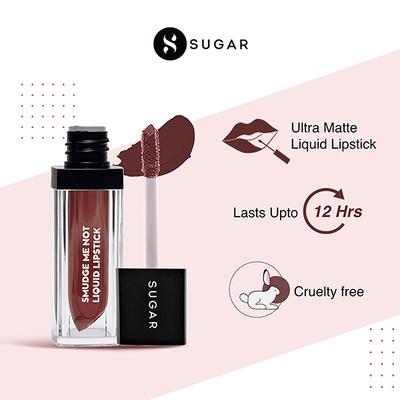 SUGAR Cosmetics Smudge Me Not Liquid Lipstick - 20 Cocoa Ammo (Mocha Brown) 4.5 ml - Liquid Lipsticks