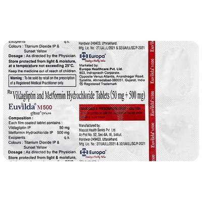 EUVILDA M 500 Tablet 10's - Diabetes-Ant