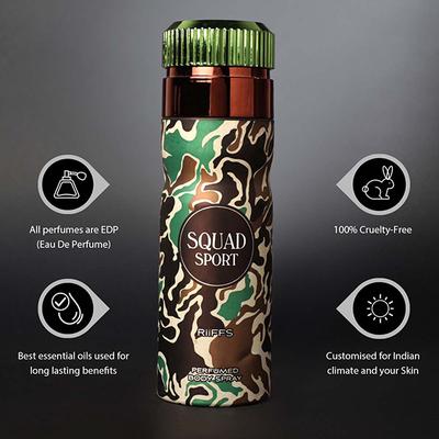 RiiFFS Squad Sport Body Spray for Men 200 ml - Men Perfumes (Edt/Edp)