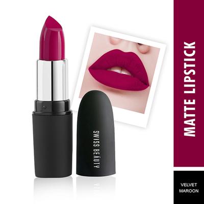 Swiss Beauty Pure Matte Lipstick - (Velvet Maroon) 3.8 gm - Lipsticks