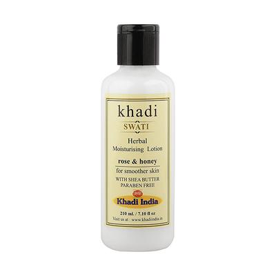 Khadi Swati Herbal Moisturising Lotion - Rose & Honey 210 ml - Face Moisturizers