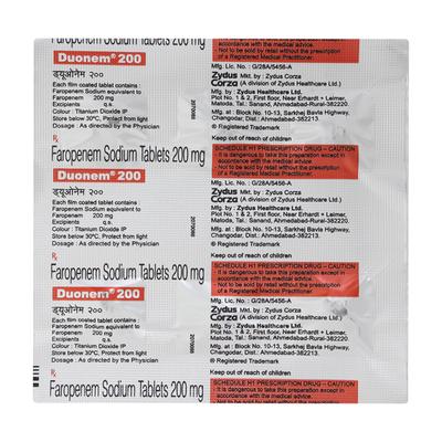 Duonem 200Mg Tablet 6's - Bacterial Infections-OBL