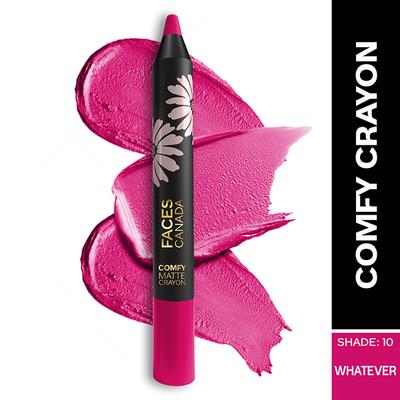 Faces Canada Comfy Matte Lip Crayon - Whatever 10, 2.8gm - Lip Crayons