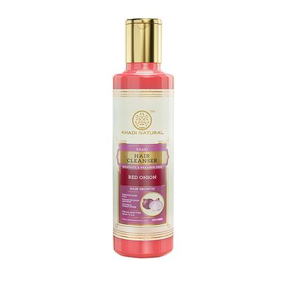 KHADI NATURAL RED ONION CLEANSER/SHAMPOO SULPHATE PARABEN FREE 210 ml - Shampoos