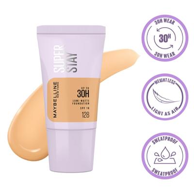 Maybelline New York Super Stay Lumi Matte Liquid Foundation, 30HR Long Lasting, 128 18 ml - Foundation