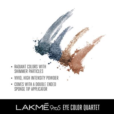 Lakme 9 To 5 Eye Color Quartet Eye Shadow Smokey Glam 7 Gm - Eyeshadow, Bases & Primers